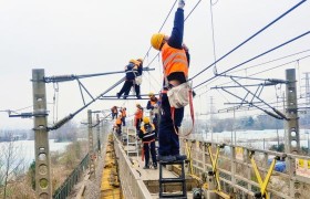 长江大桥上演“空中芭蕾”